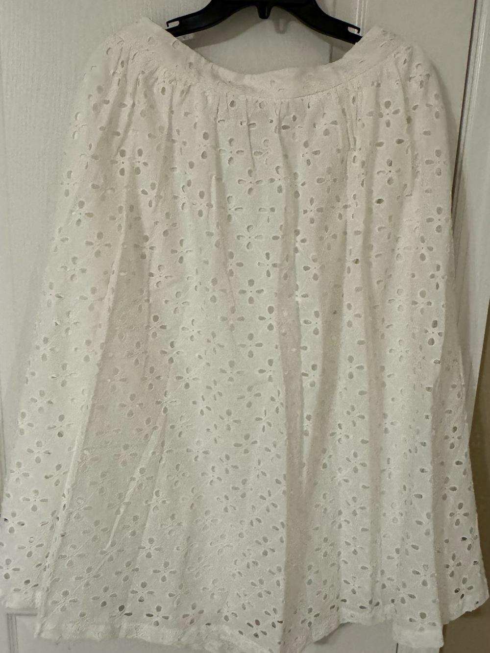 Nine West White Eyelet A-Line Skirt with Floral Cutwork